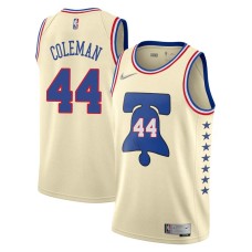 Philadelphia 76ers #44 Derrick Coleman Jersey -Cream Earned