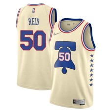 Philadelphia 76ers #50 Robert Reid Jersey -Cream Earned