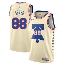 Philadelphia 76ers #88 Alexey Shved Jersey -Cream Earned