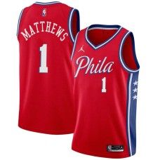 Philadelphia 76ers #1 Wes Matthews Jersey -Red Phila