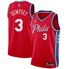 Philadelphia 76ers #3 George Dempsey Jersey -Red Phila