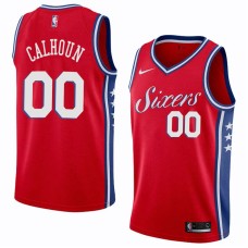 Philadelphia 76ers #00 Bill Calhoun Jersey -Red Sixers