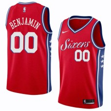 Philadelphia 76ers #00 Benoit Benjamin Jersey -Red Sixers