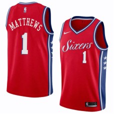 Philadelphia 76ers #1 Wes Matthews Jersey -Red Sixers