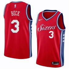 Philadelphia 76ers #3 Ernie Beck Jersey -Red Sixers