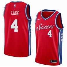 Philadelphia 76ers #4 Michael Cage Jersey -Red Sixers