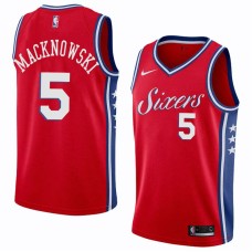 Philadelphia 76ers #5 Johnny Macknowski Jersey -Red Sixers