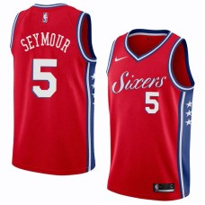 Philadelphia 76ers #5 Paul Seymour Jersey -Red Sixers