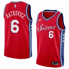 Philadelphia 76ers #6 George Ratkovicz Jersey -Red Sixers