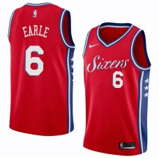 Philadelphia 76ers #6 Ed Earle Jersey -Red Sixers