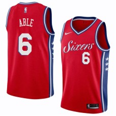 Philadelphia 76ers #6 Forest Able Jersey -Red Sixers