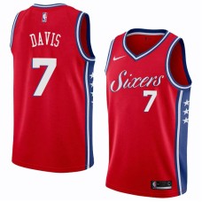 Philadelphia 76ers #7 Mark Davis Jersey -Red Sixers