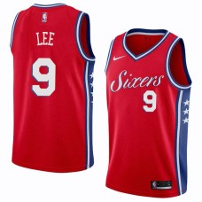 Philadelphia 76ers #9 Saben Lee Jersey -Red Sixers