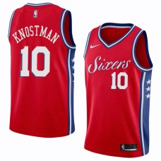 Philadelphia 76ers #10 Dick Knostman Jersey -Red Sixers