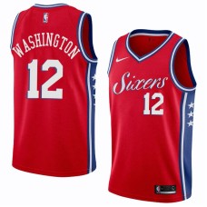 Philadelphia 76ers #12 Jim Washington Jersey -Red Sixers