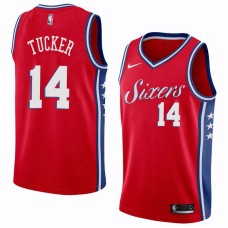 Philadelphia 76ers #14 Jim Tucker Jersey -Red Sixers