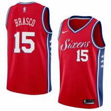 Philadelphia 76ers #15 Jim Brasco Jersey -Red Sixers