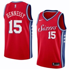 Philadelphia 76ers #15 Larry Hennessy Jersey -Red Sixers