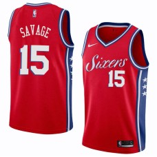 Philadelphia 76ers #15 Don Savage Jersey -Red Sixers