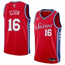 Philadelphia 76ers #16 Francisco Elson Jersey -Red Sixers