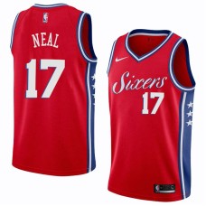 Philadelphia 76ers #17 Jim Neal Jersey -Red Sixers