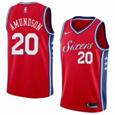 Philadelphia 76ers #20 Lou Amundson Jersey -Red Sixers