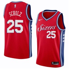 Philadelphia 76ers #25 Dave Scholz Jersey -Red Sixers