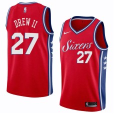 Philadelphia 76ers #27 Larry Drew II Jersey -Red Sixers