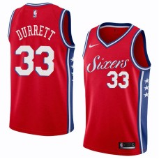 Philadelphia 76ers #33 Ken Durrett Jersey -Red Sixers