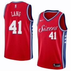 Philadelphia 76ers #41 Antonio Lang Jersey -Red Sixers