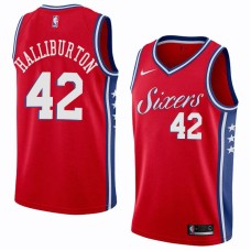 Philadelphia 76ers #42 Jeff Halliburton Jersey -Red Sixers