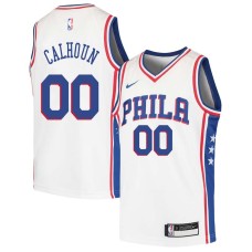 Philadelphia 76ers #00 Bill Calhoun Jersey -White