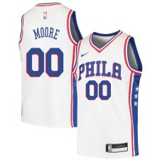 Philadelphia 76ers #00 Jackie Moore Jersey -White