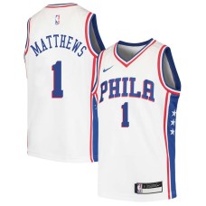 Philadelphia 76ers #1 Wes Matthews Jersey -White