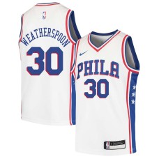 Philadelphia 76ers #30 Clarence Weatherspoon Jersey -White