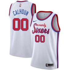 Philadelphia 76ers #00 Bill Calhoun Jersey -White Classic