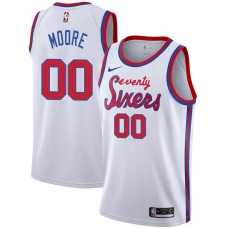 Philadelphia 76ers #00 Jackie Moore Jersey -White Classic