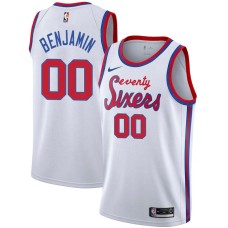 Philadelphia 76ers #00 Benoit Benjamin Jersey -White Classic