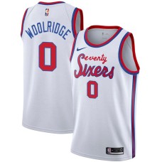 Philadelphia 76ers #0 Orlando Woolridge Jersey -White Classic