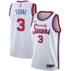 Philadelphia 76ers #3 Bernard Toone Jersey -White Classic