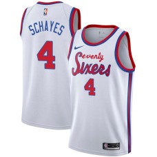 Philadelphia 76ers #4 Dolph Schayes Jersey -White Classic