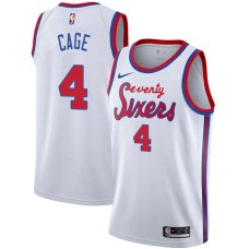 Philadelphia 76ers #4 Michael Cage Jersey -White Classic