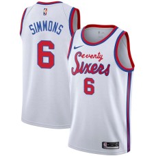 Philadelphia 76ers #6 Connie Simmons Jersey -White Classic