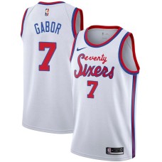 Philadelphia 76ers #7 Bill Gabor Jersey -White Classic