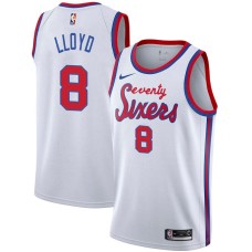 Philadelphia 76ers #8 Earl Lloyd Jersey -White Classic