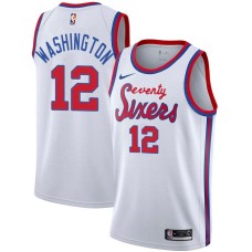 Philadelphia 76ers #12 Jim Washington Jersey -White Classic