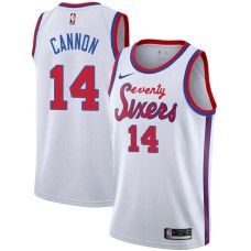 Philadelphia 76ers #14 Larry Cannon Jersey -White Classic