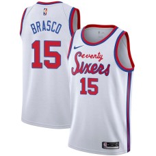 Philadelphia 76ers #15 Jim Brasco Jersey -White Classic