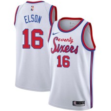 Philadelphia 76ers #16 Francisco Elson Jersey -White Classic