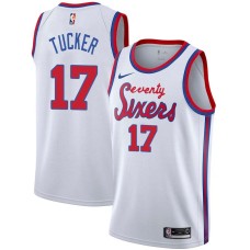 Philadelphia 76ers #17 Jim Tucker Jersey -White Classic